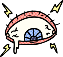 cartoon doodle of an enraged eye png