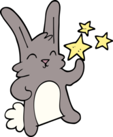 cartoon doodle happy rabbit png