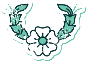 betrübt Aufkleber tätowieren Stil Symbol von ein dekorativ Blume png