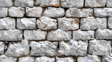 AI generated The background of an old vintage white brick wall. texture photo
