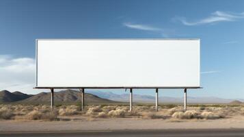 AI generated A large long empty banner standing on the street along the road. Background for the design photo