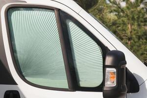 Close-up of a window in a motorhome, rest in a van photo