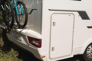 a vacation trip in a motorhome, a rest in a van photo