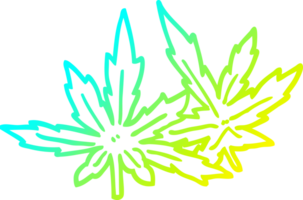 cold gradient line drawing cartoon marijuana leaves png