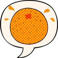 laranja dos desenhos animados e bolha de fala no estilo de quadrinhos png