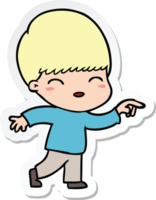 sticker of a happy cartoon boy png