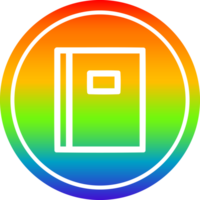 cuaderno circular en el espectro del arco iris png