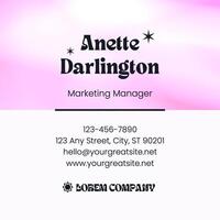 Pink Business Card Square template