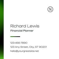 Finance Green Business Card Square template