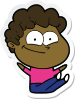 sticker of a cartoon happy man png