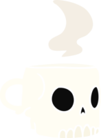 hand drawn cartoon doodle of a skull mug png