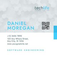 Navy Gray Minimalist Software Engineering Business Card Square template