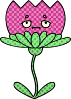 comic book style cartoon of a flower png