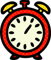 comic book style cartoon of a alarm clock png