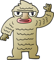 Cartoon-Doodle großer Yeti png