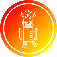 mal funcionamiento robot circular icono con calentar degradado terminar png