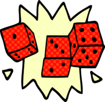 cartoon doodle rolling dice png