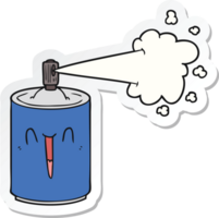 sticker of a cartoon aerosol spray can png