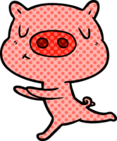 contenu de dessin animé cochon en cours d'exécution png