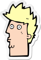 sticker of a cartoon surprised face png