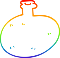 rainbow gradient line drawing of a cartoon glass bottle png