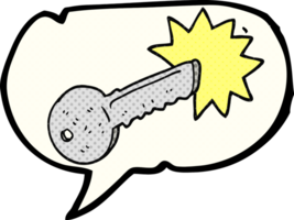 hand drawn comic book speech bubble cartoon door key png