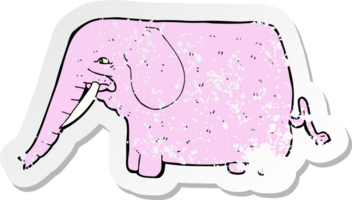 retro distressed sticker of a cartoon funny elephant png