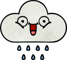retro grunge texture cartoon of a rain cloud png