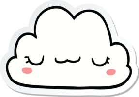 sticker of a cute cartoon cloud png