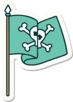 sticker of tattoo in traditional style of a pirate flag png