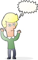 cartoon shocked man with speech bubble png