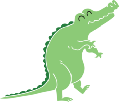 hand drawn quirky cartoon crocodile png