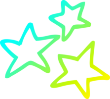 cold gradient line drawing of a cartoon yellow stars png