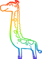 Regenbogen Gradient Linie Zeichnung von ein Karikatur Giraffe png