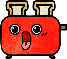 retro grunge texture cartoon of a of a toaster png