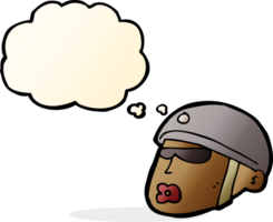 tecknad serie polis huvud med trodde bubbla png