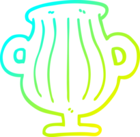 cold gradient line drawing of a cartoon of a golden vase png