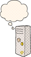 cartoon locker with thought bubble in comic book style png