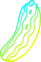 cold gradient line drawing of a cartoon cucumber plant png