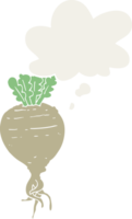 dibujos animados raíz vegetal con pensamiento burbuja en retro estilo png