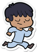 pegatina de un niño feliz de dibujos animados png