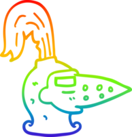 Regenbogen Gradient Linie Zeichnung von ein Karikatur Ritter Helm png