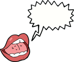 cartoon open mouth with speech bubble png