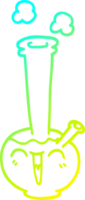 cold gradient line drawing of a cartoon bong png