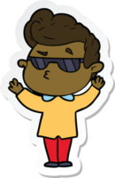 sticker of a cartoon cool guy png