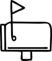 line drawing cartoon of a mail box png