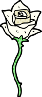 cartoon doodle white rose png