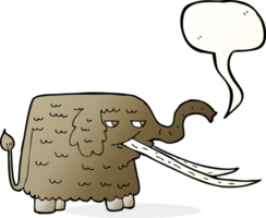 Cartoon Wollmammut mit Sprechblase png