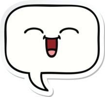 sticker of a cute cartoon speech bubble png