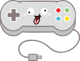 flat color retro cartoon of a game controller png